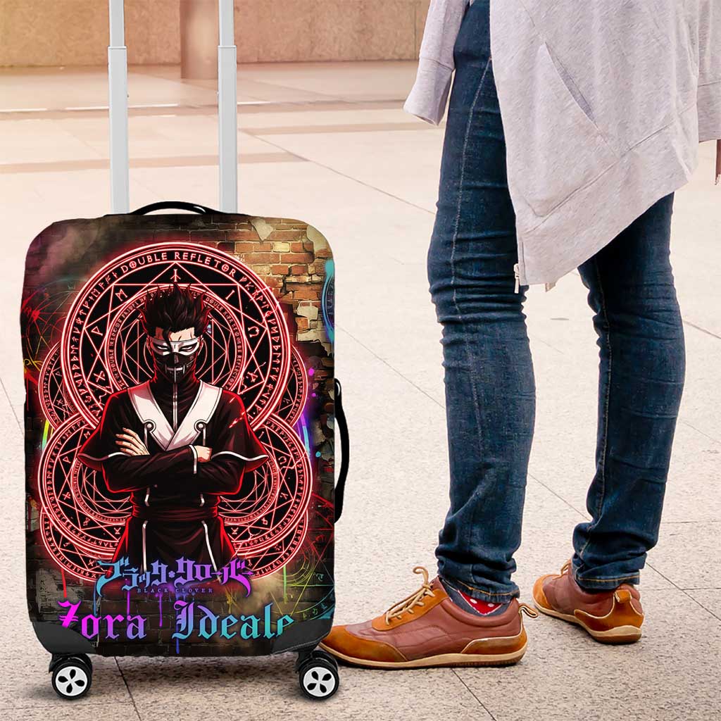 Zara Ideale Black Clover Luggage Cover Graffiti Magic Circle Style with Urban Grunge Aesthetic