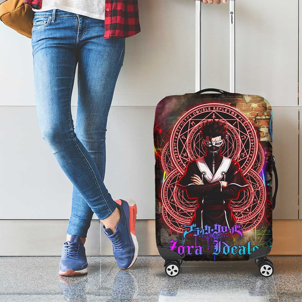 Zara Ideale Black Clover Luggage Cover Graffiti Magic Circle Style with Urban Grunge Aesthetic