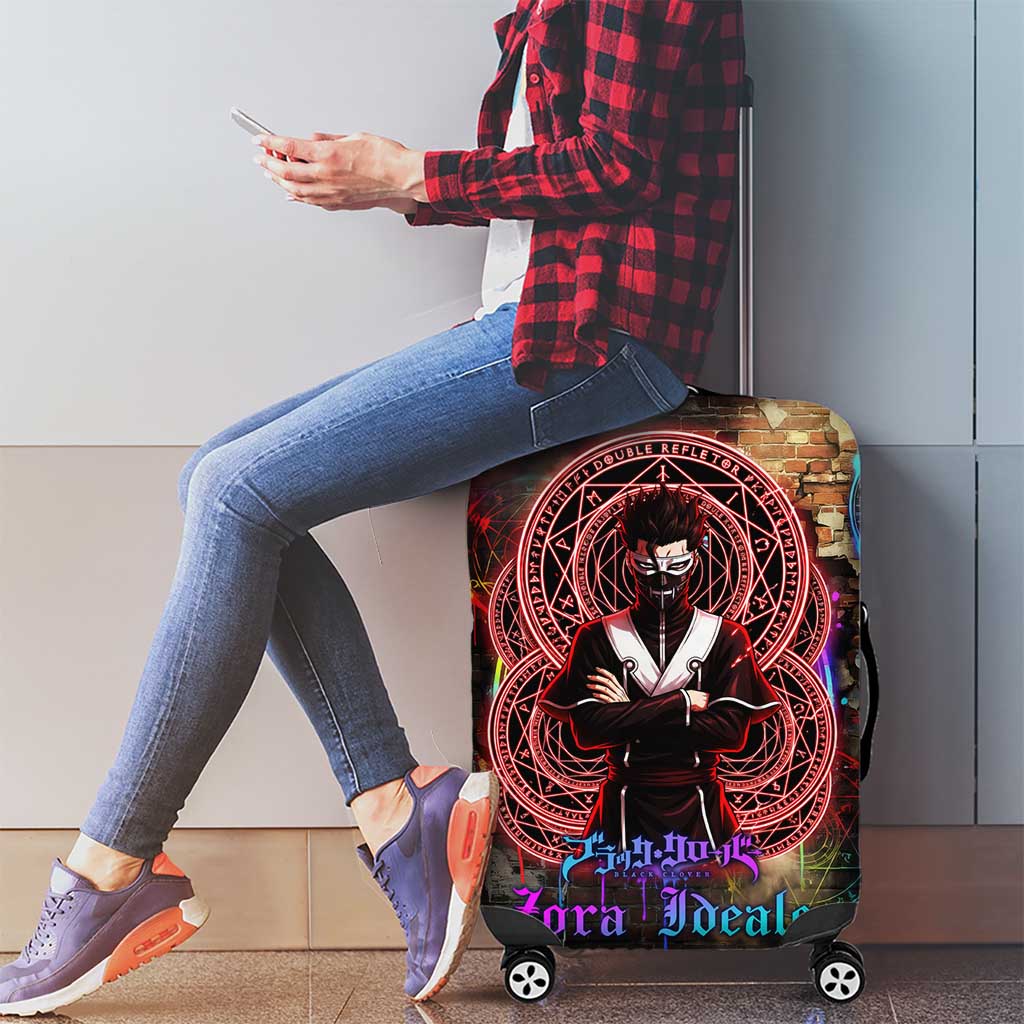 Zara Ideale Black Clover Luggage Cover Graffiti Magic Circle Style with Urban Grunge Aesthetic