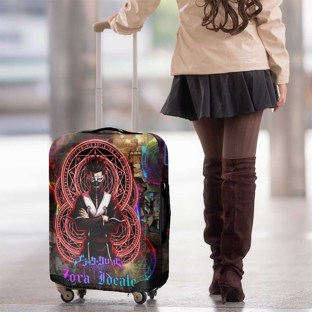 Zara Ideale Black Clover Luggage Cover Graffiti Magic Circle Style with Urban Grunge Aesthetic