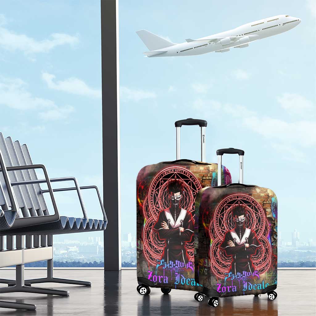 Zara Ideale Black Clover Luggage Cover Graffiti Magic Circle Style with Urban Grunge Aesthetic