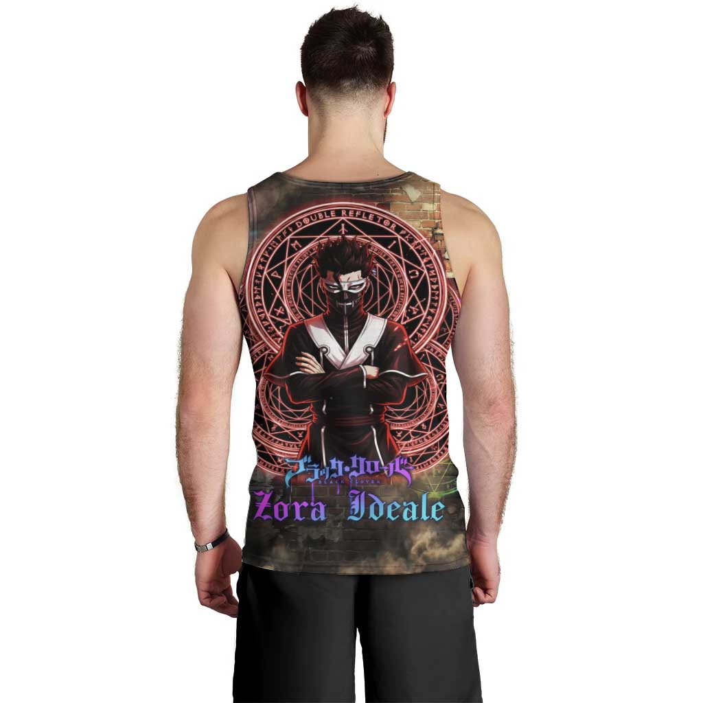 Zara Ideale Black Clover Men Tank Top Graffiti Magic Circle Style with Urban Grunge Aesthetic
