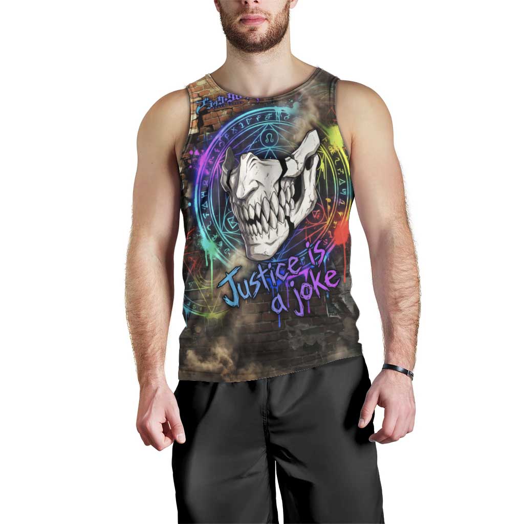 Zara Ideale Black Clover Men Tank Top Graffiti Magic Circle Style with Urban Grunge Aesthetic