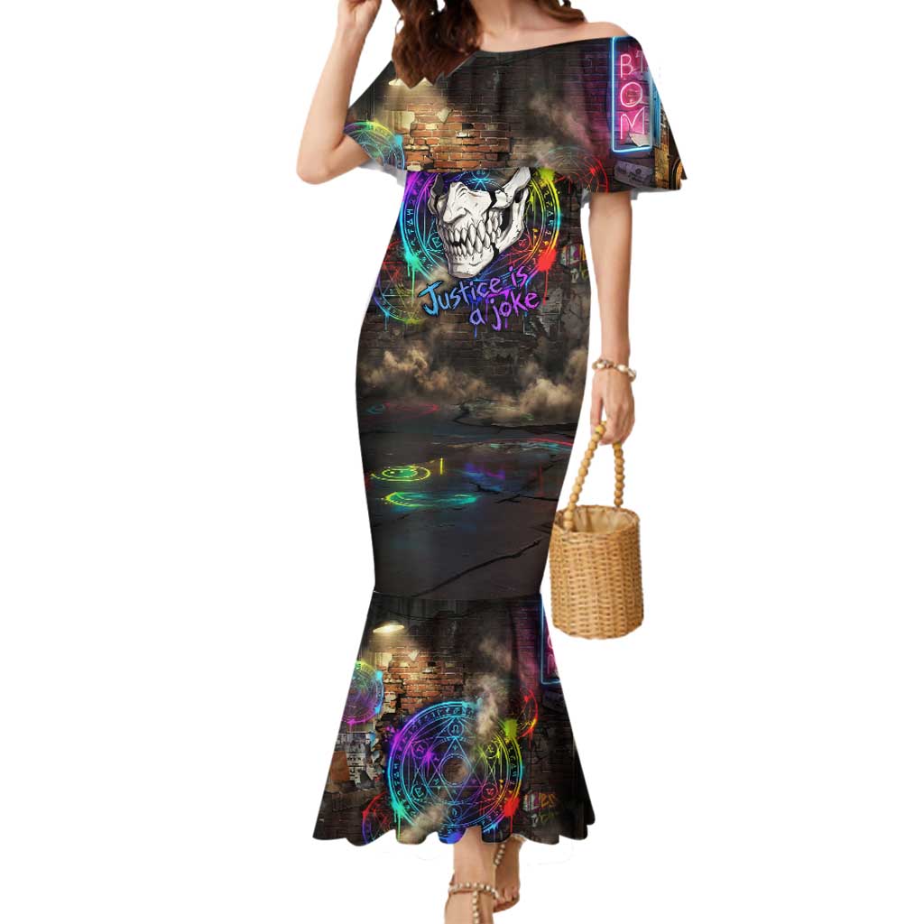 Zara Ideale Black Clover Mermaid Dress Graffiti Magic Circle Style with Urban Grunge Aesthetic