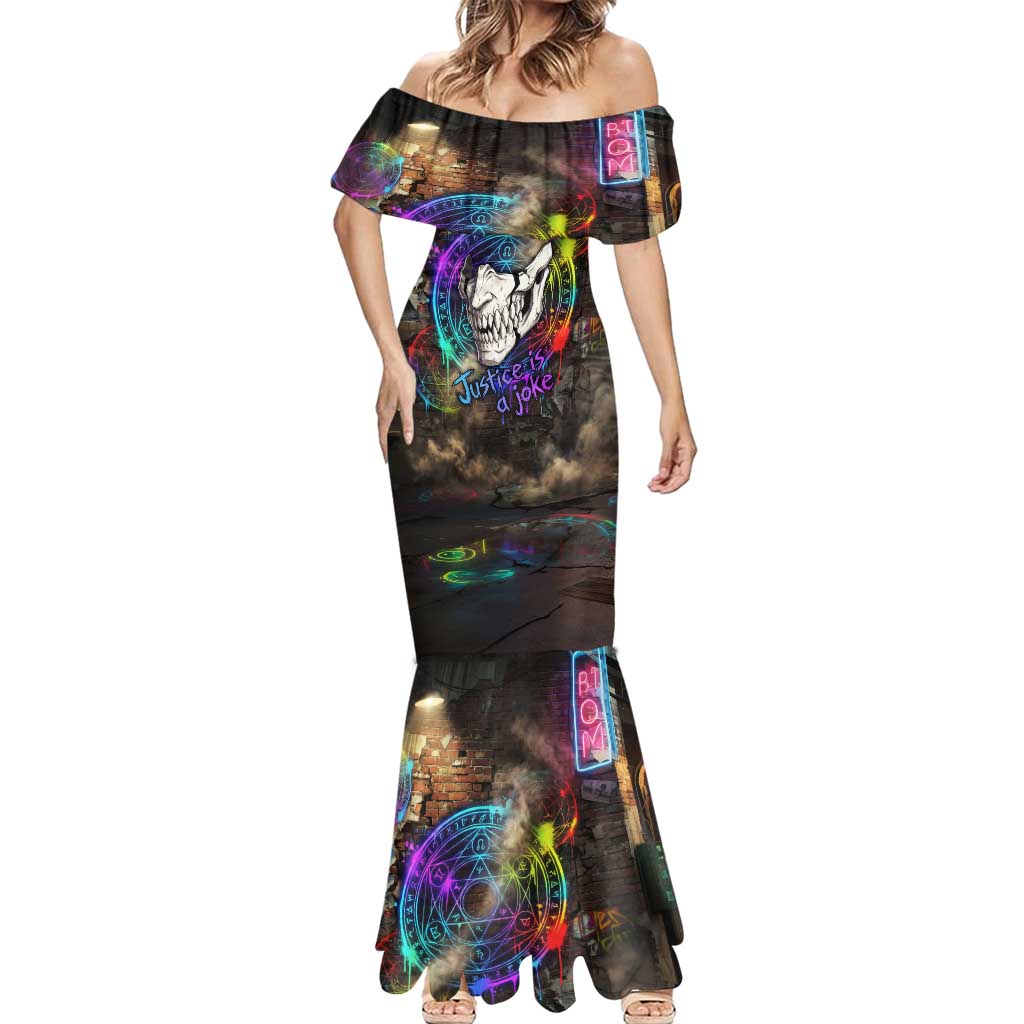 Zara Ideale Black Clover Mermaid Dress Graffiti Magic Circle Style with Urban Grunge Aesthetic