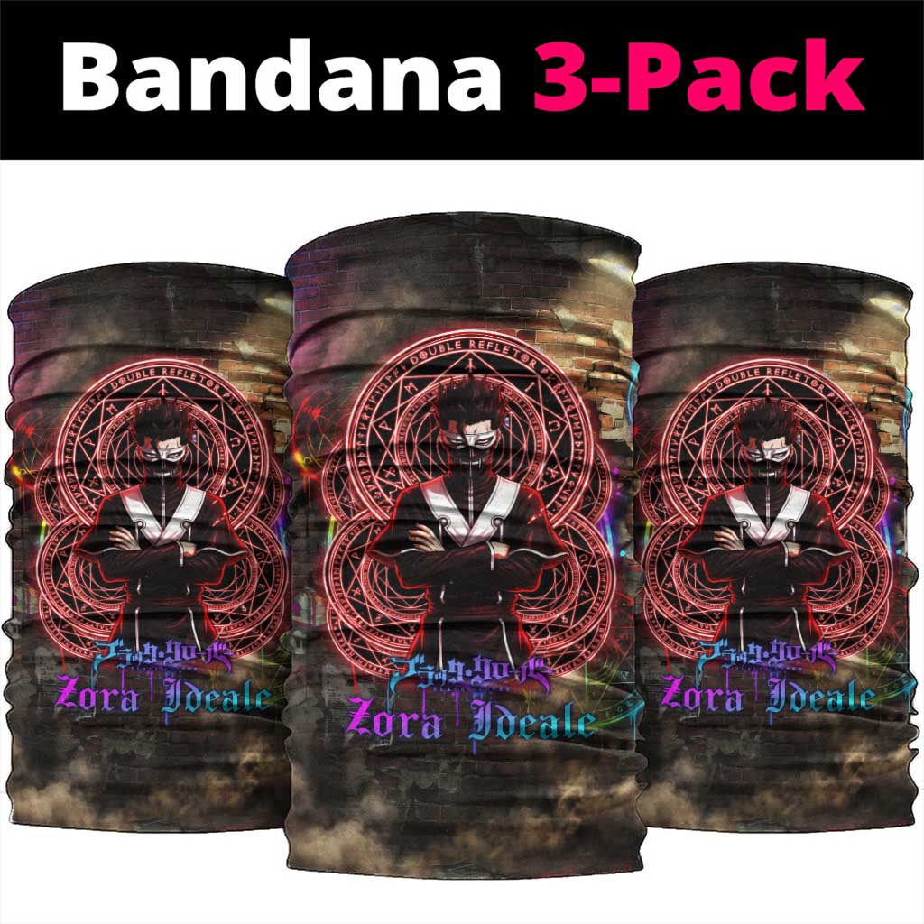 Zara Ideale Black Clover Neck Gaiter Graffiti Magic Circle Style with Urban Grunge Aesthetic