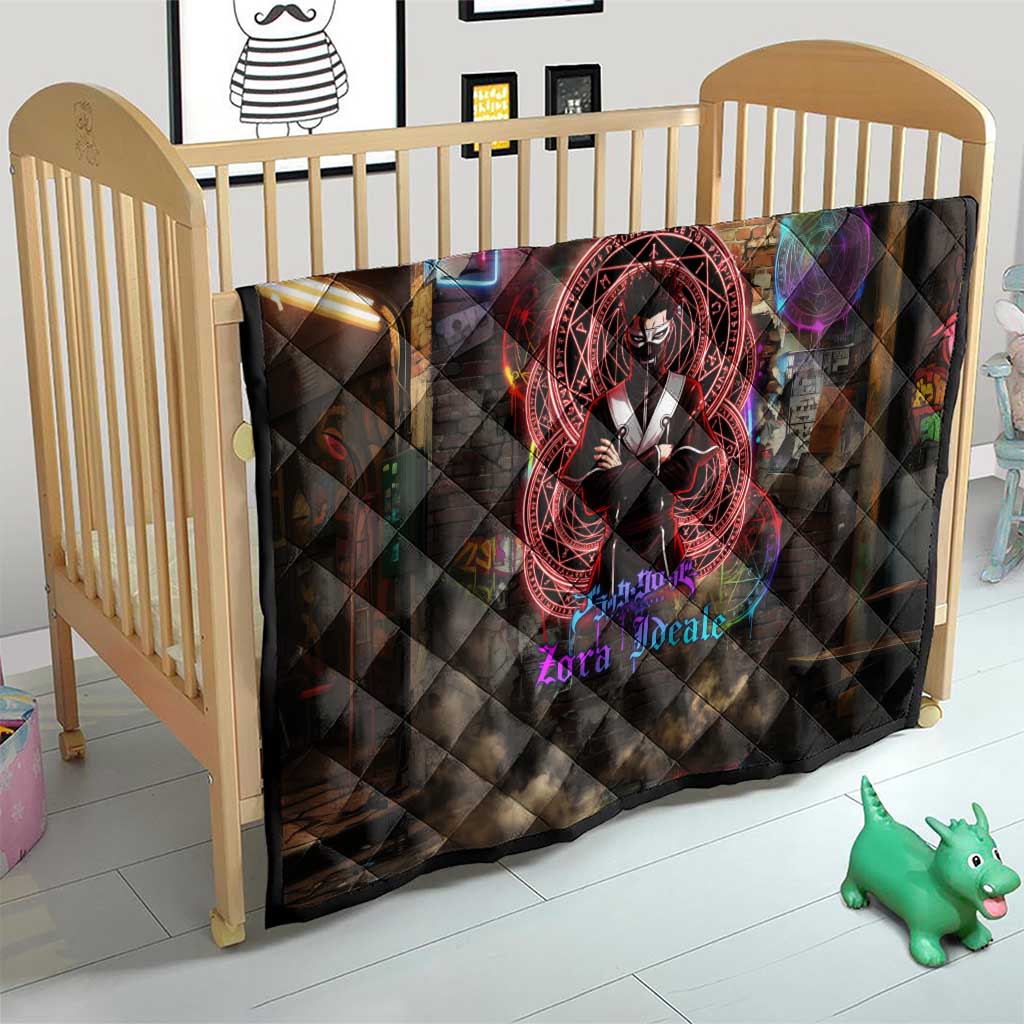 Zara Ideale Black Clover Quilt Graffiti Magic Circle Style with Urban Grunge Aesthetic