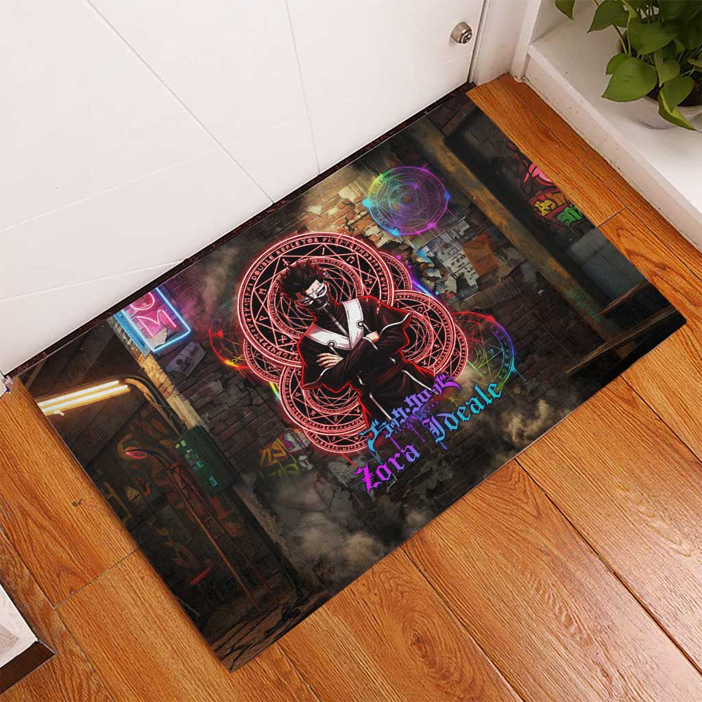 Zara Ideale Black Clover Rubber Doormat Graffiti Magic Circle Style with Urban Grunge Aesthetic