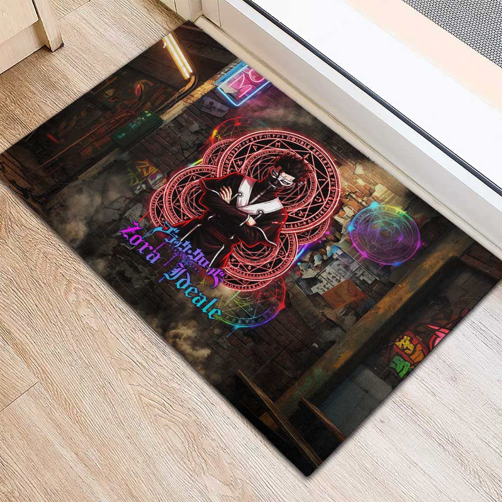 Zara Ideale Black Clover Rubber Doormat Graffiti Magic Circle Style with Urban Grunge Aesthetic