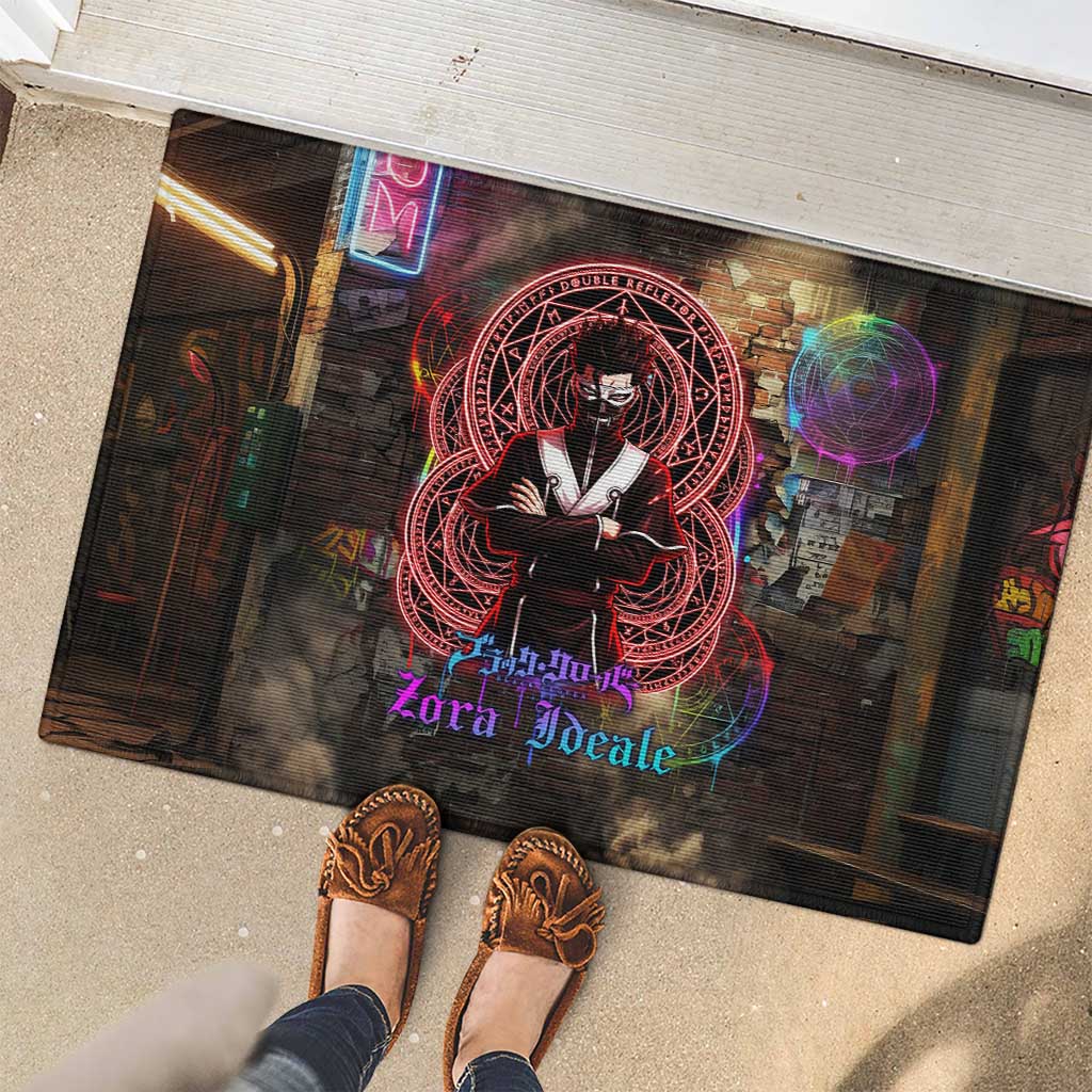 Zara Ideale Black Clover Rubber Doormat Graffiti Magic Circle Style with Urban Grunge Aesthetic