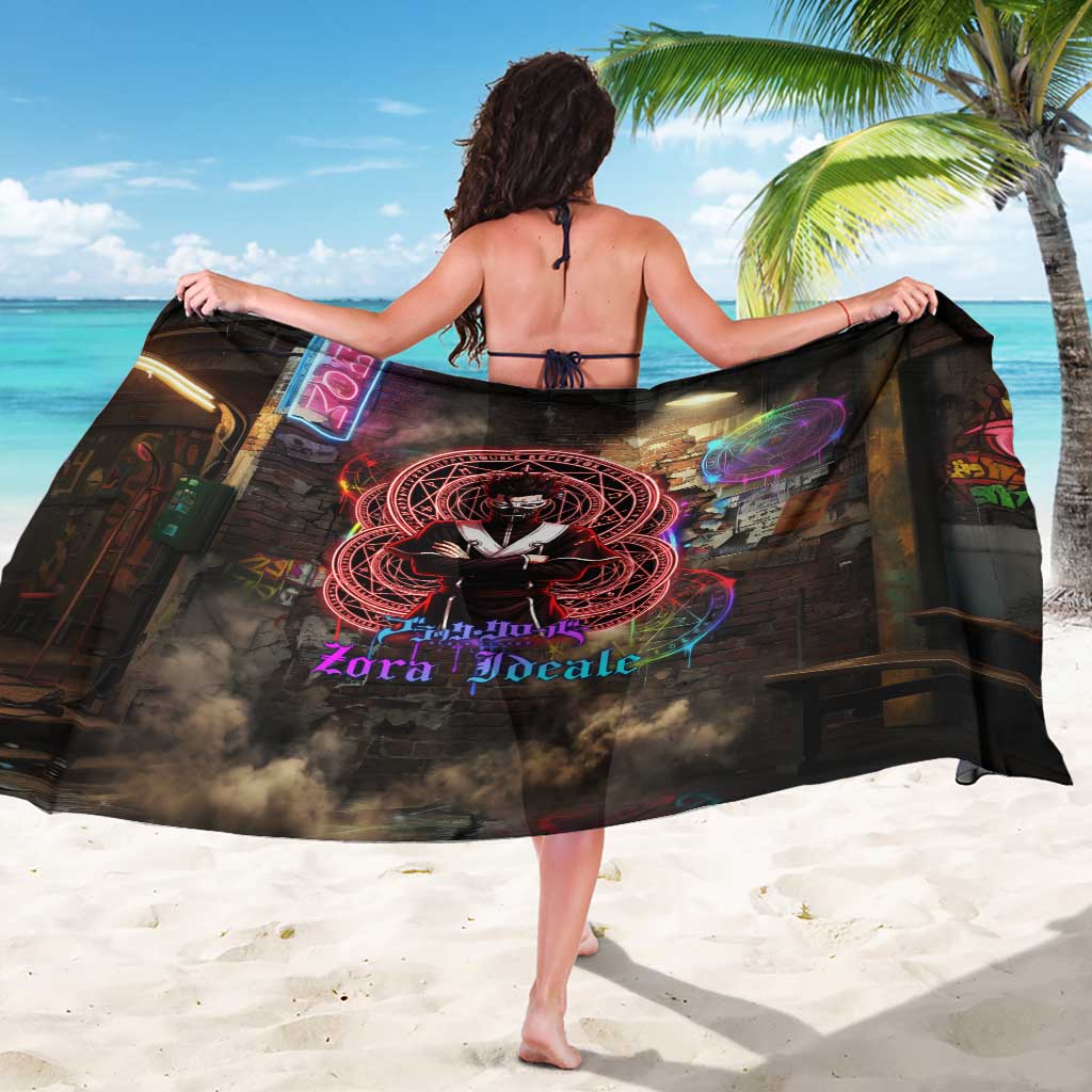 Zara Ideale Black Clover Sarong Graffiti Magic Circle Style with Urban Grunge Aesthetic