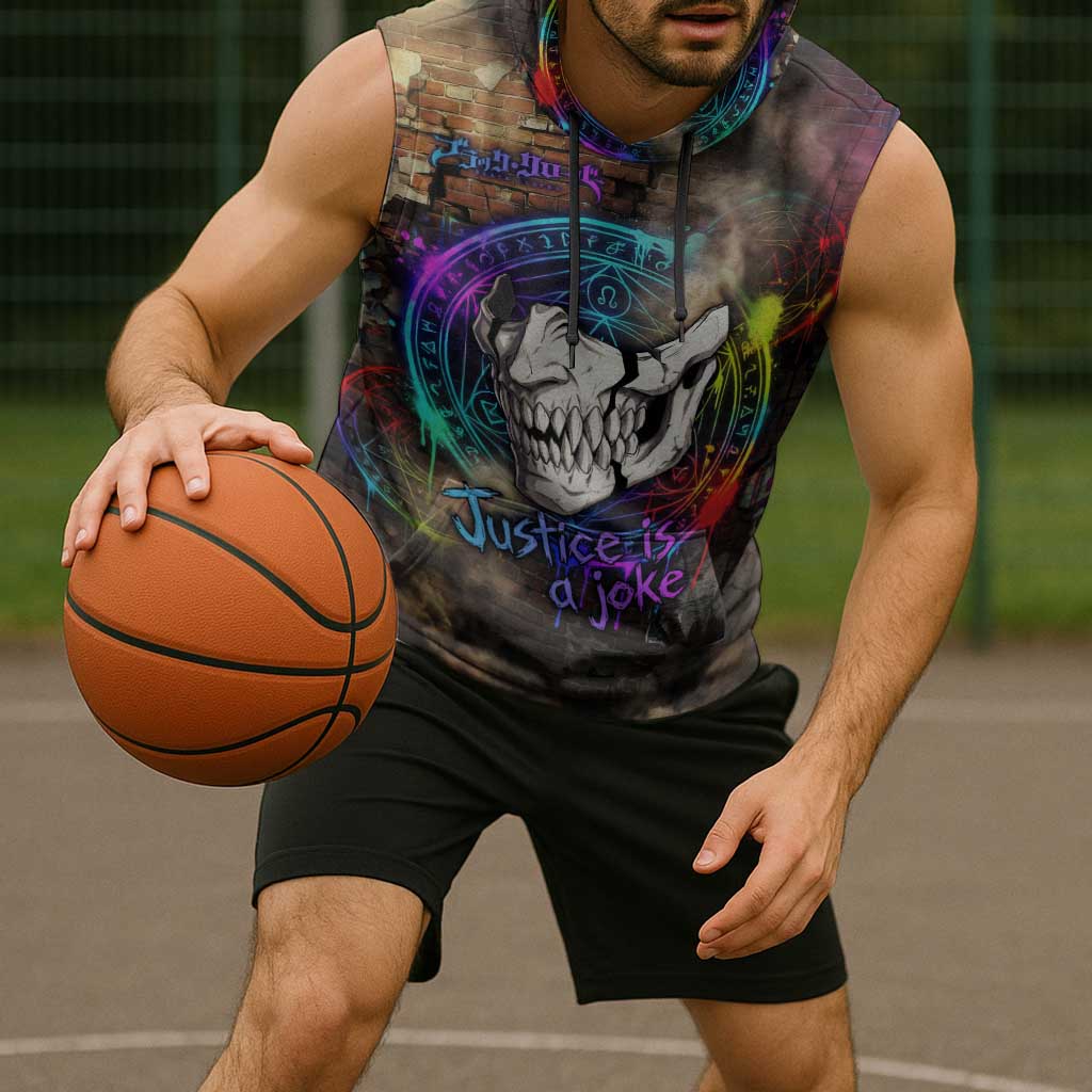 Zara Ideale Black Clover Sleeveless Hoodie Graffiti Magic Circle Style with Urban Grunge Aesthetic