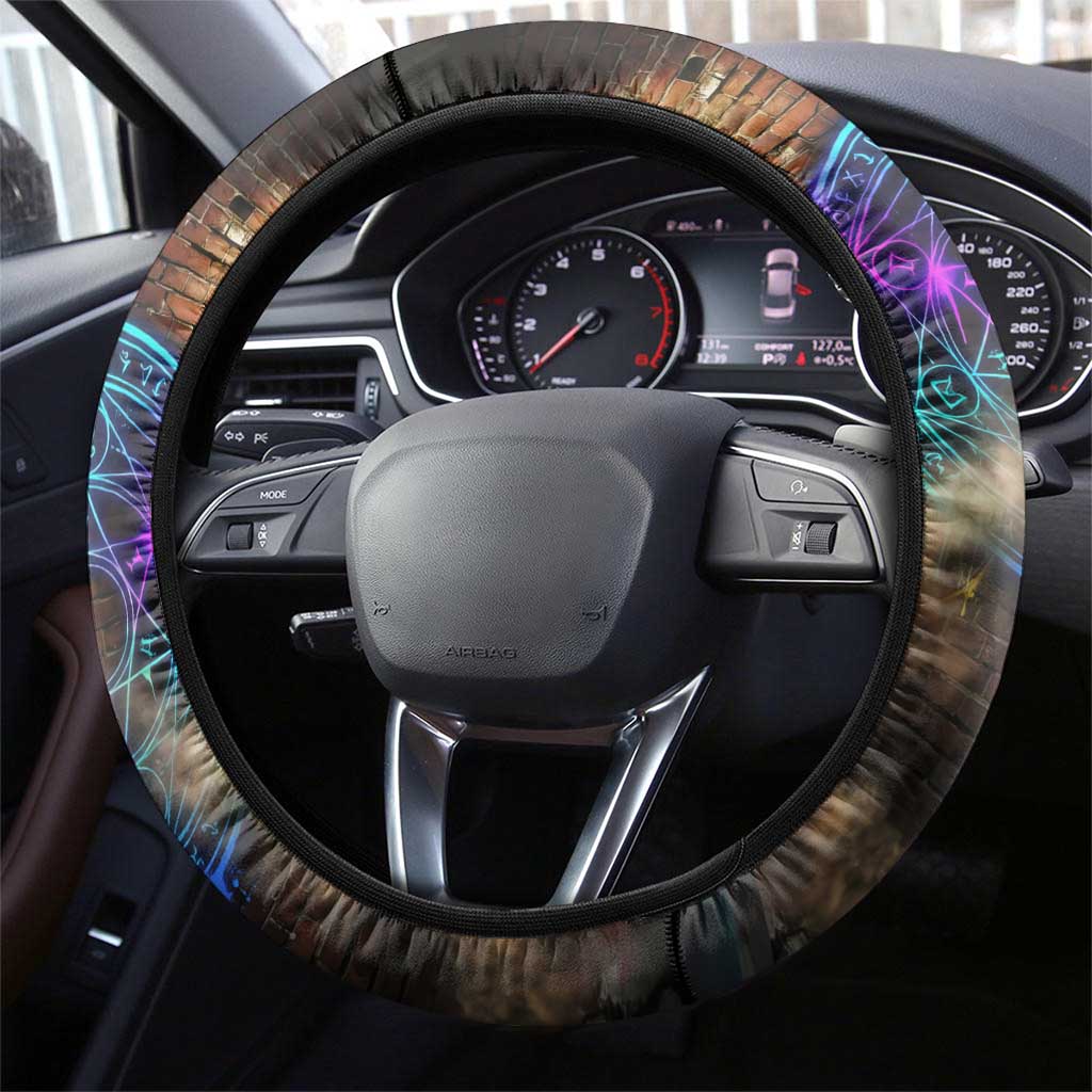 Zara Ideale Black Clover Steering Wheel Cover Graffiti Magic Circle Style with Urban Grunge Aesthetic