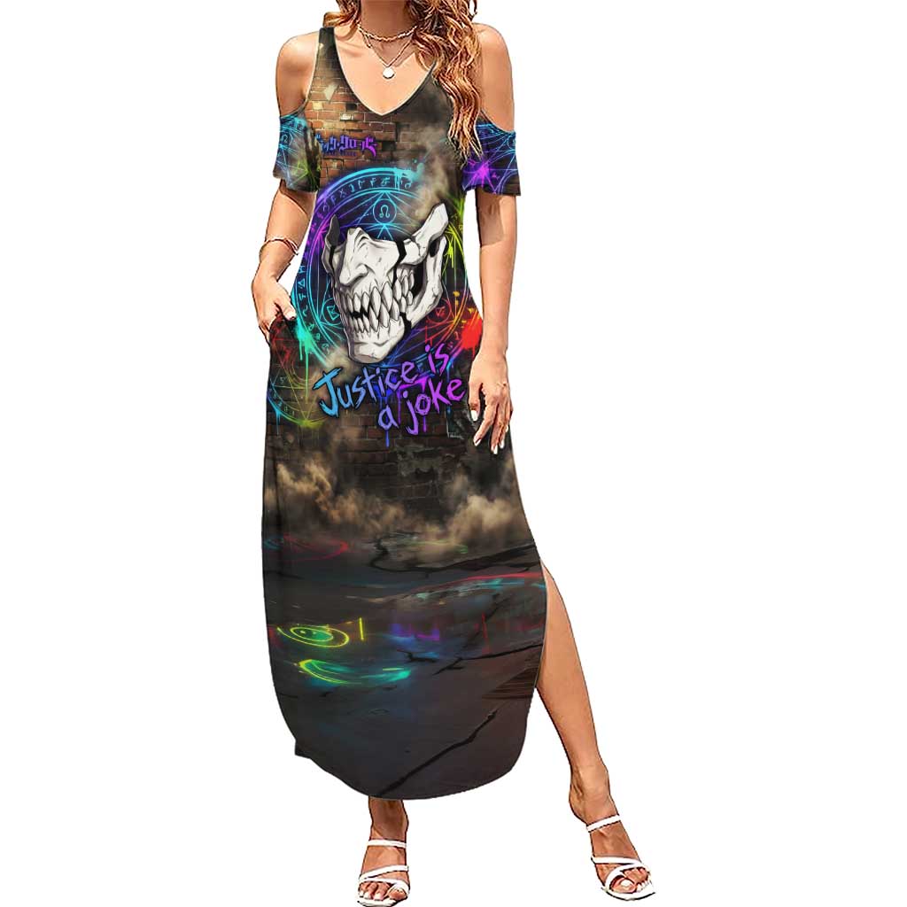 Zara Ideale Black Clover Summer Maxi Dress Graffiti Magic Circle Style with Urban Grunge Aesthetic