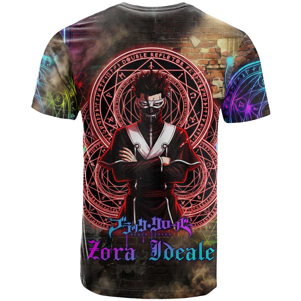 Zara Ideale Black Clover T Shirt Graffiti Magic Circle Style with Urban Grunge Aesthetic