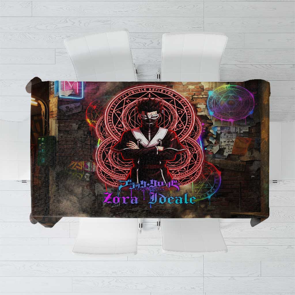 Zara Ideale Black Clover Tablecloth Graffiti Magic Circle Style with Urban Grunge Aesthetic