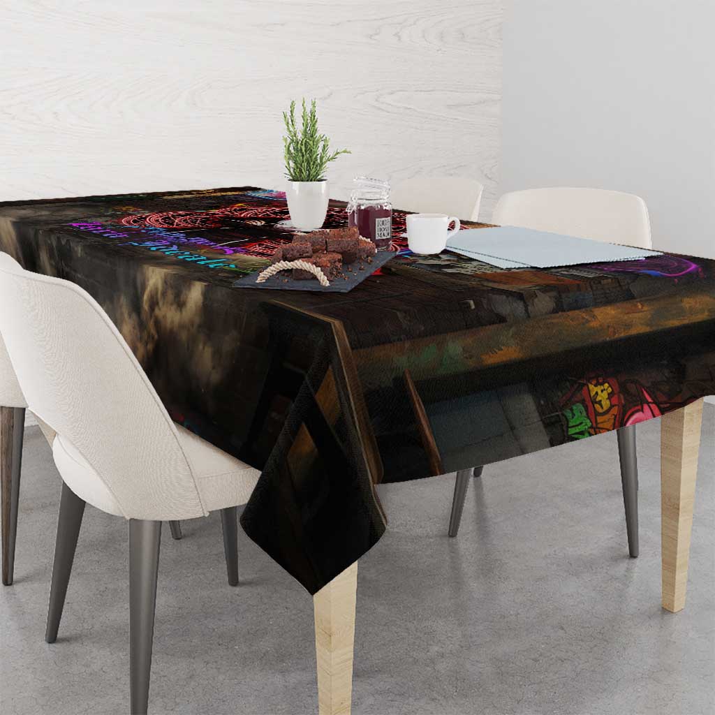 Zara Ideale Black Clover Tablecloth Graffiti Magic Circle Style with Urban Grunge Aesthetic