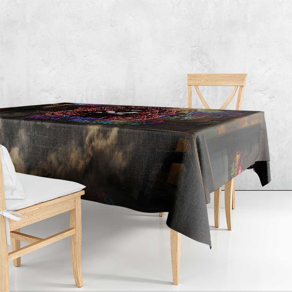Zara Ideale Black Clover Tablecloth Graffiti Magic Circle Style with Urban Grunge Aesthetic