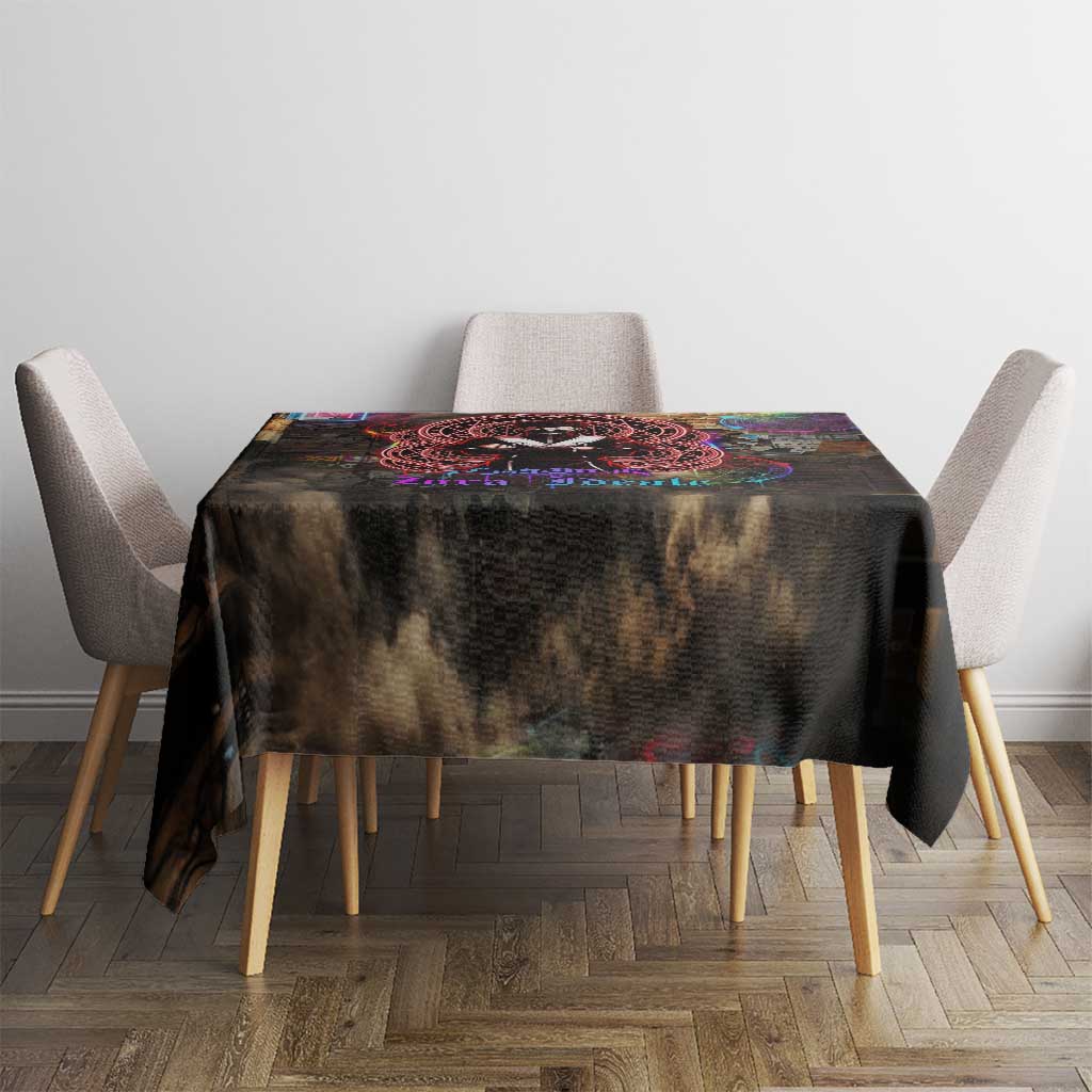 Zara Ideale Black Clover Tablecloth Graffiti Magic Circle Style with Urban Grunge Aesthetic