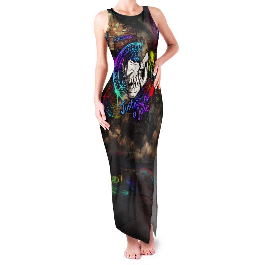 Zara Ideale Black Clover Tank Maxi Dress Graffiti Magic Circle Style with Urban Grunge Aesthetic
