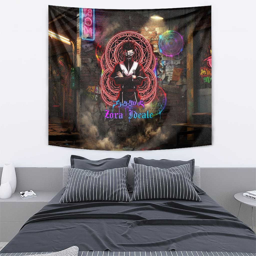 Zara Ideale Black Clover Tapestry Graffiti Magic Circle Style with Urban Grunge Aesthetic