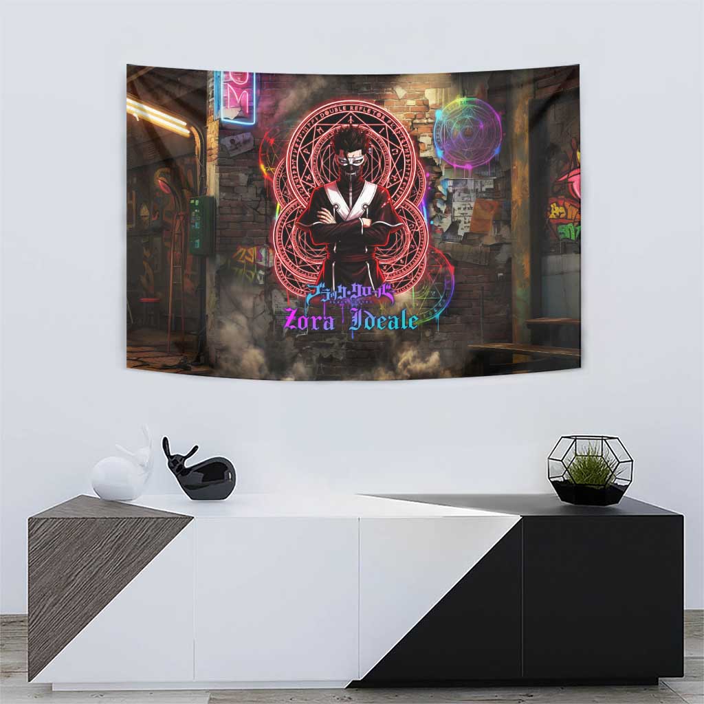 Zara Ideale Black Clover Tapestry Graffiti Magic Circle Style with Urban Grunge Aesthetic