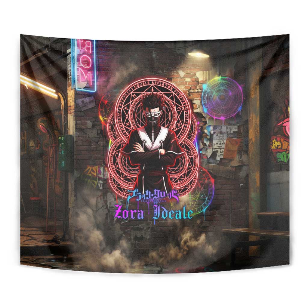Zara Ideale Black Clover Tapestry Graffiti Magic Circle Style with Urban Grunge Aesthetic