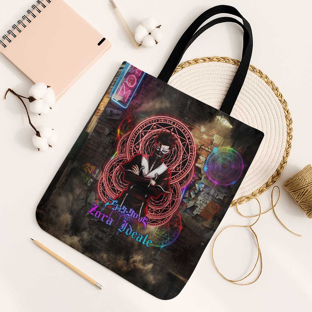 Zara Ideale Black Clover Tote Bag Graffiti Magic Circle Style with Urban Grunge Aesthetic