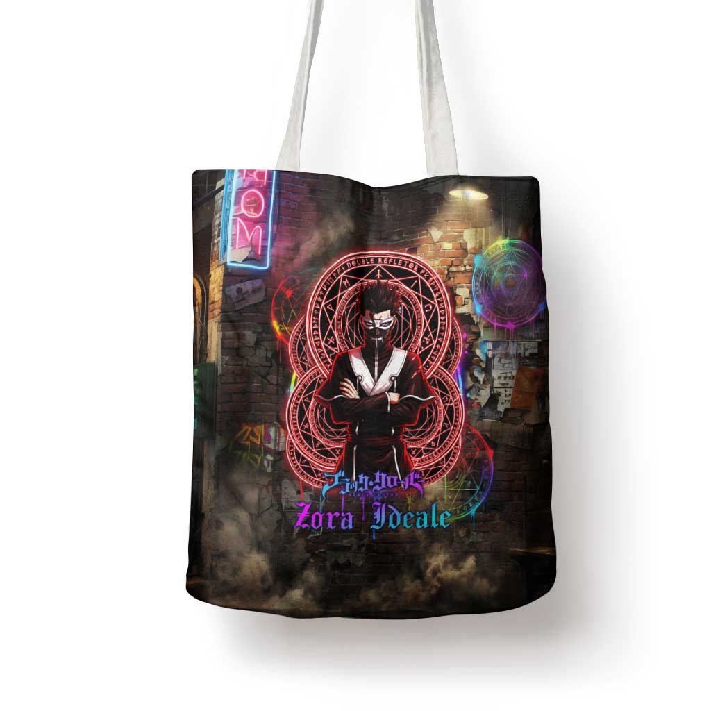 Zara Ideale Black Clover Tote Bag Graffiti Magic Circle Style with Urban Grunge Aesthetic