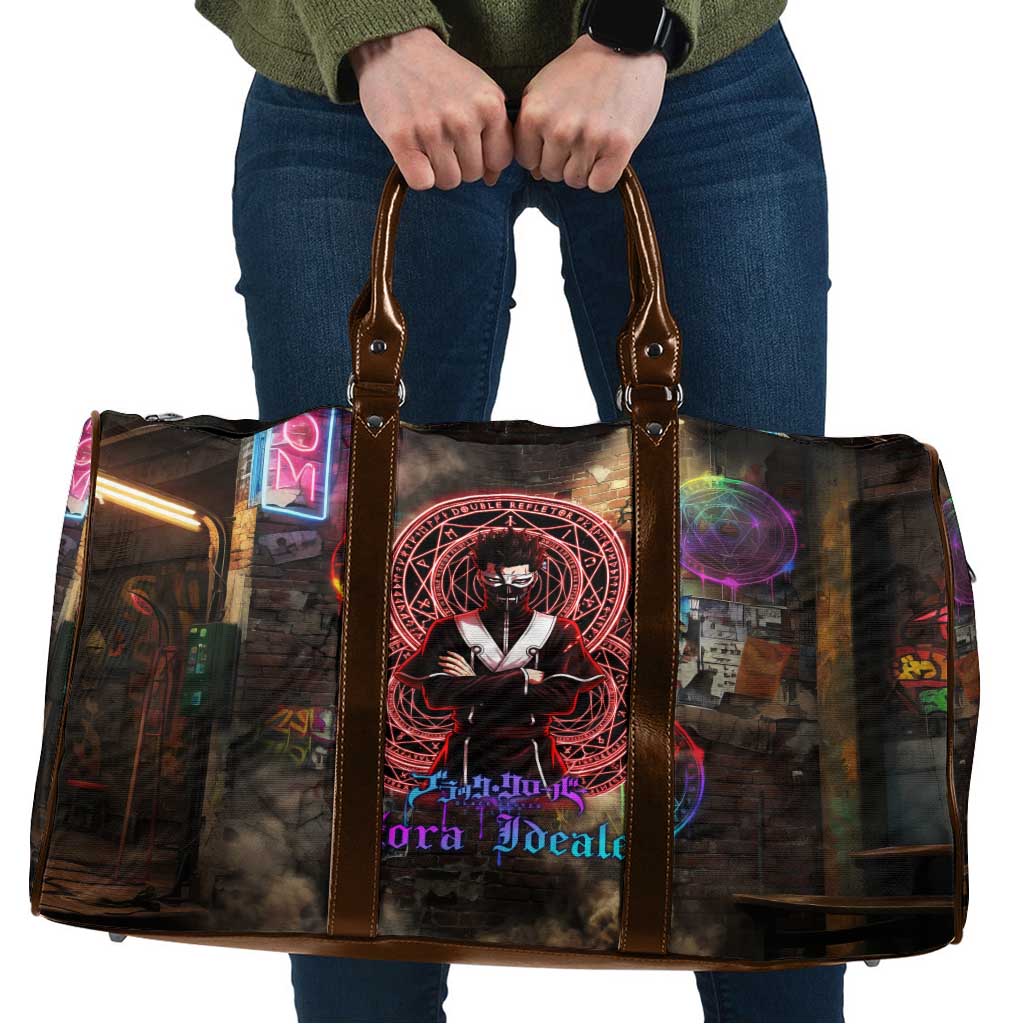 Zara Ideale Black Clover Travel Bag Graffiti Magic Circle Style with Urban Grunge Aesthetic