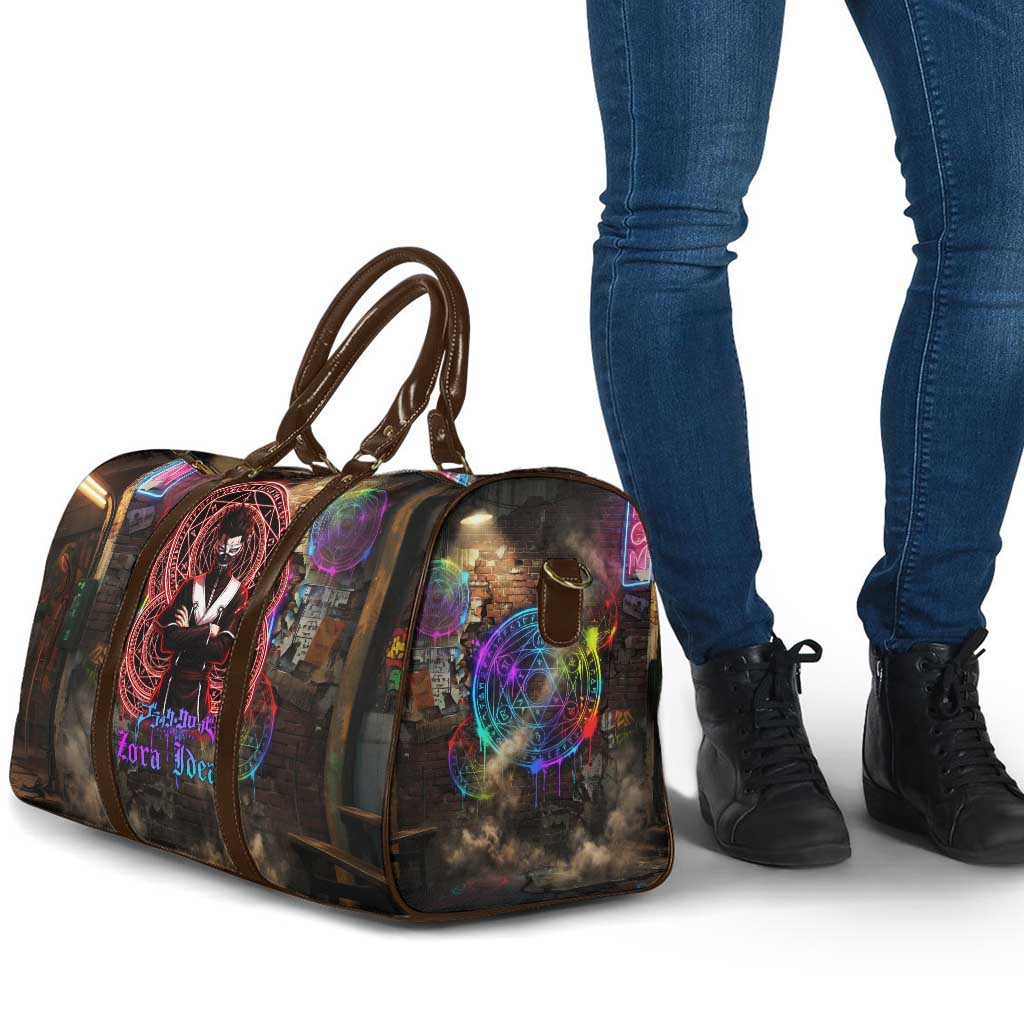 Zara Ideale Black Clover Travel Bag Graffiti Magic Circle Style with Urban Grunge Aesthetic
