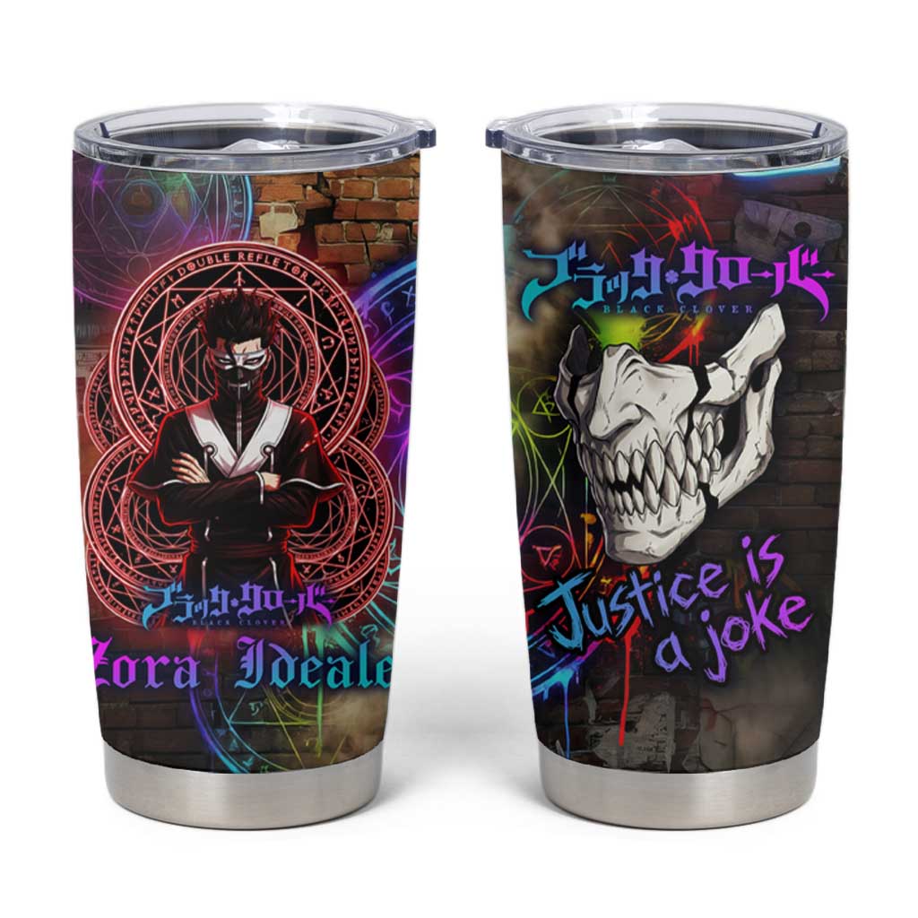 Zara Ideale Black Clover Tumbler Cup Graffiti Magic Circle Style with Urban Grunge Aesthetic