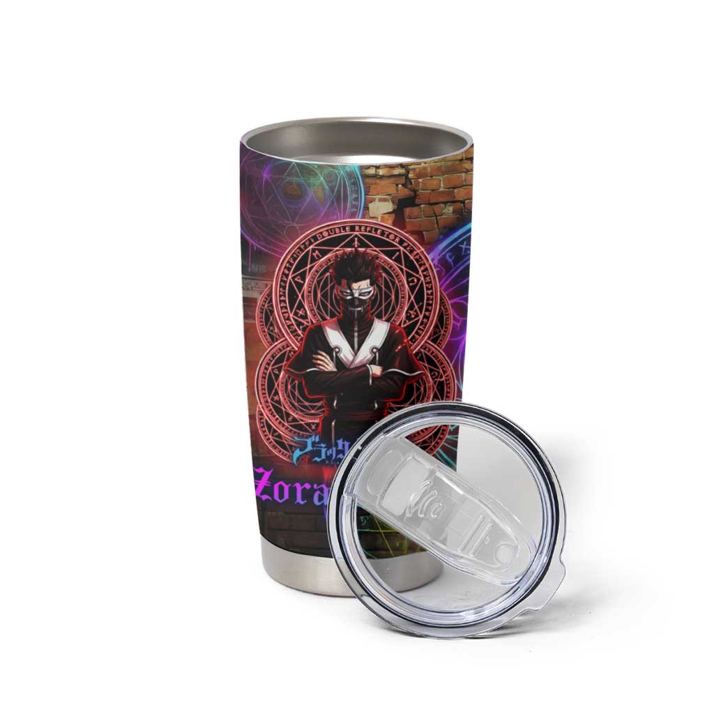 Zara Ideale Black Clover Tumbler Cup Graffiti Magic Circle Style with Urban Grunge Aesthetic