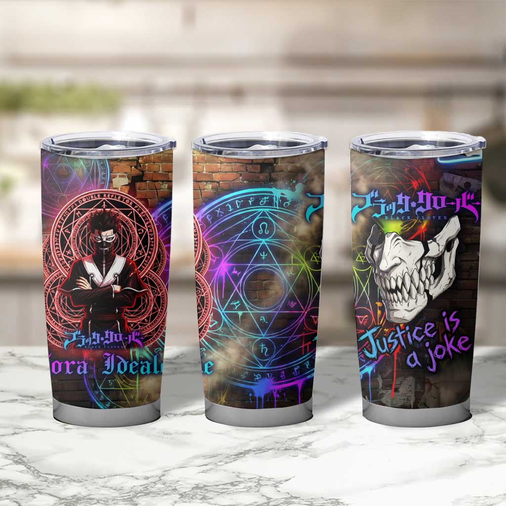 Zara Ideale Black Clover Tumbler Cup Graffiti Magic Circle Style with Urban Grunge Aesthetic