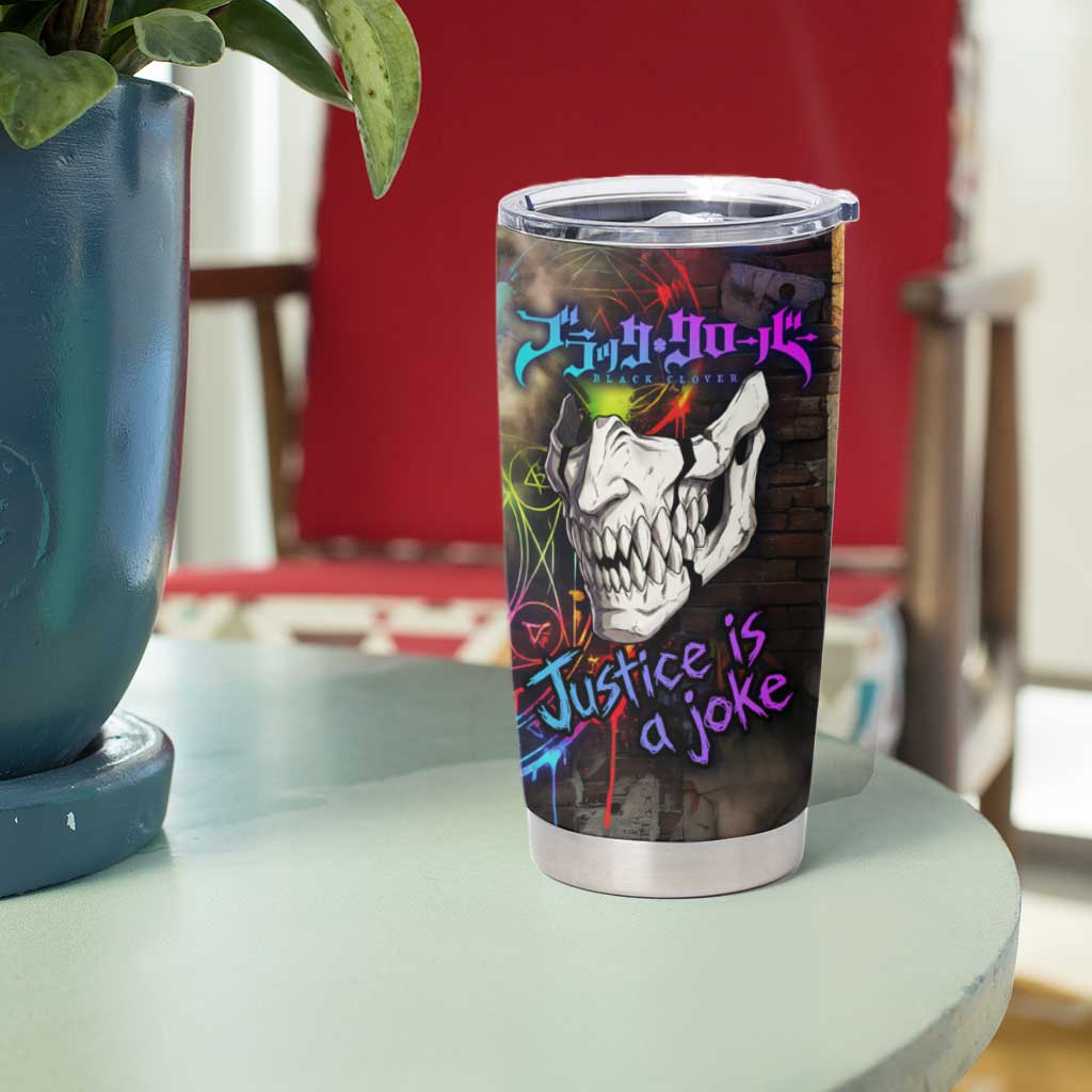 Zara Ideale Black Clover Tumbler Cup Graffiti Magic Circle Style with Urban Grunge Aesthetic