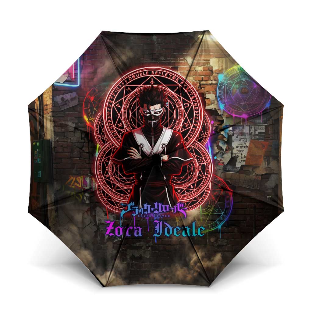 Zara Ideale Black Clover Umbrella Graffiti Magic Circle Style with Urban Grunge Aesthetic
