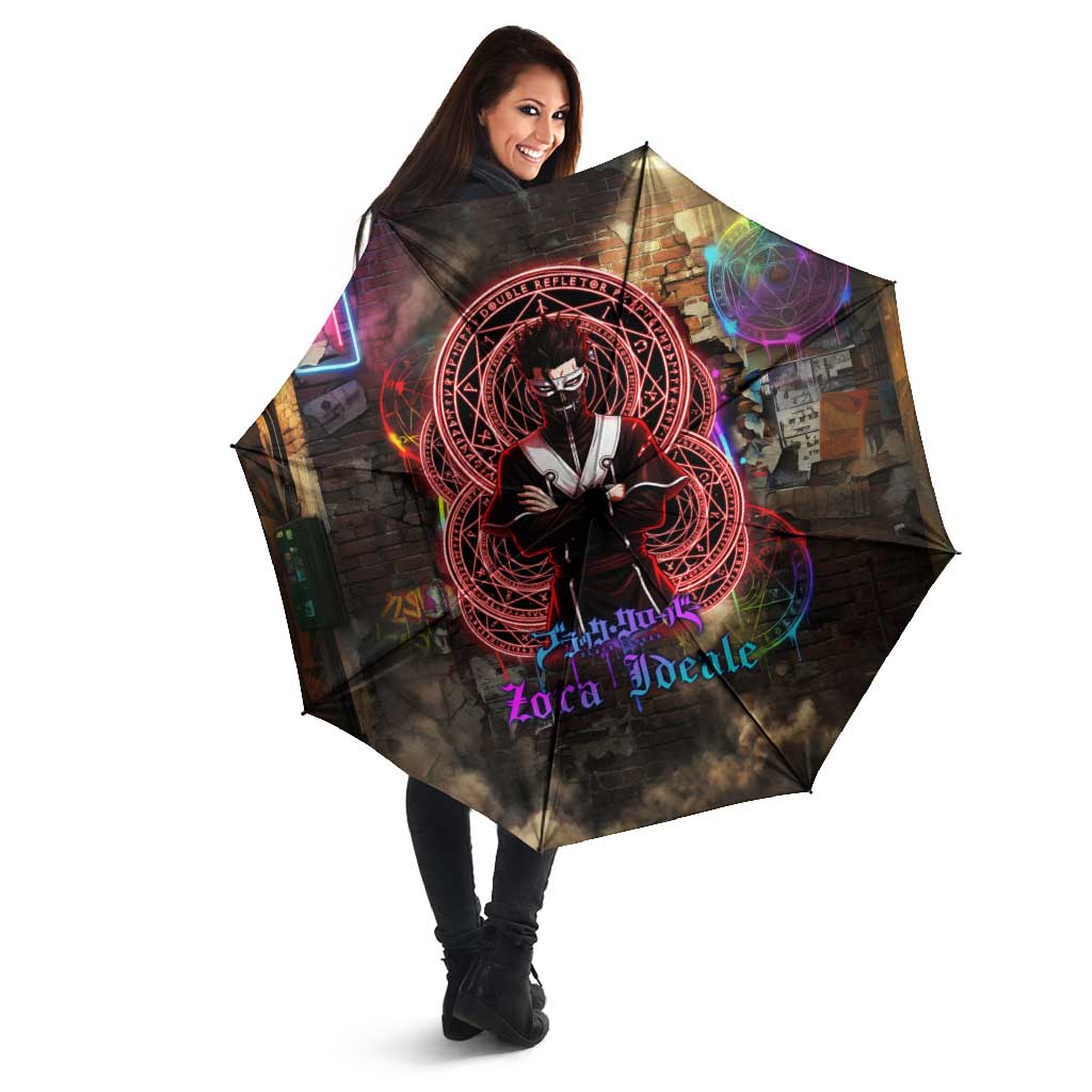 Zara Ideale Black Clover Umbrella Graffiti Magic Circle Style with Urban Grunge Aesthetic