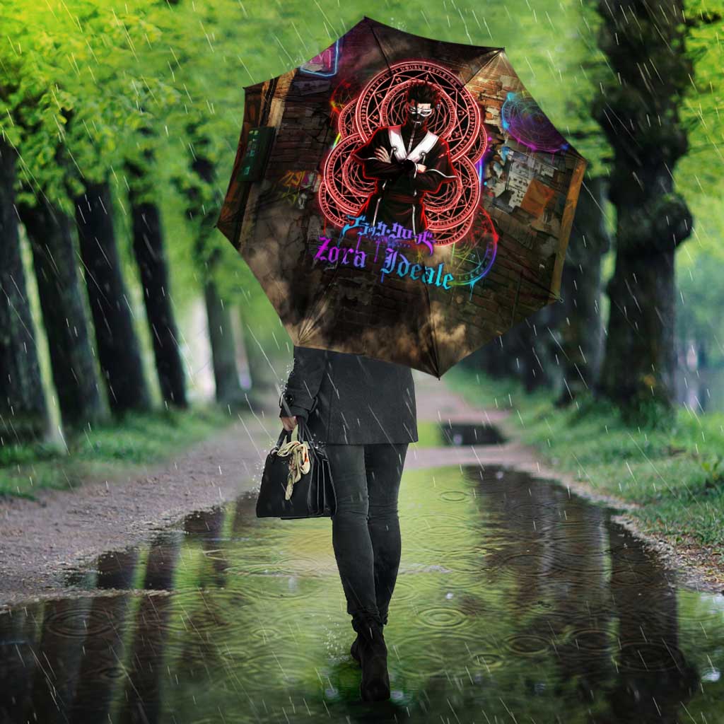 Zara Ideale Black Clover Umbrella Graffiti Magic Circle Style with Urban Grunge Aesthetic