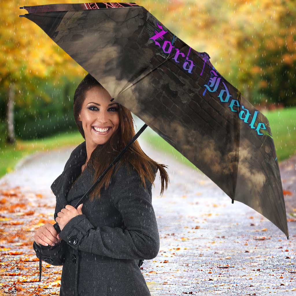 Zara Ideale Black Clover Umbrella Graffiti Magic Circle Style with Urban Grunge Aesthetic