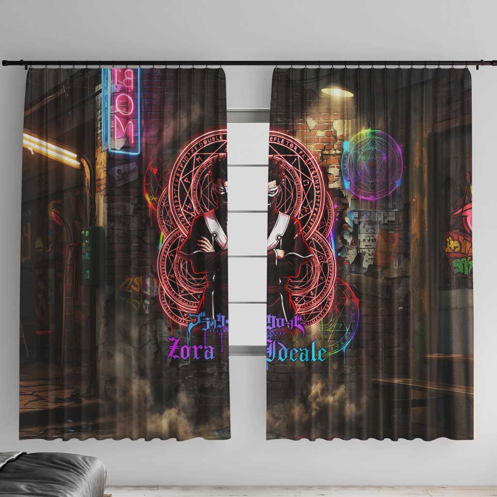 Zara Ideale Black Clover Window Curtain Graffiti Magic Circle Style with Urban Grunge Aesthetic