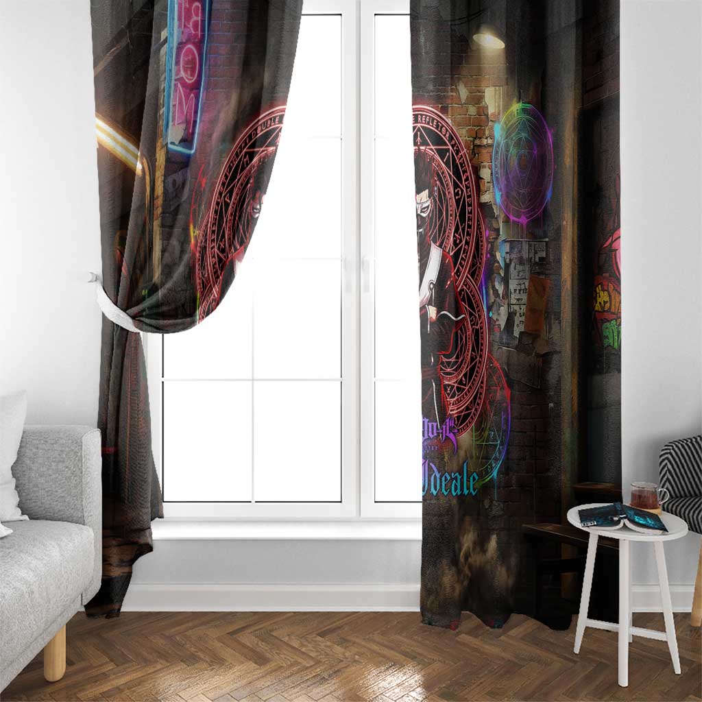 Zara Ideale Black Clover Window Curtain Graffiti Magic Circle Style with Urban Grunge Aesthetic