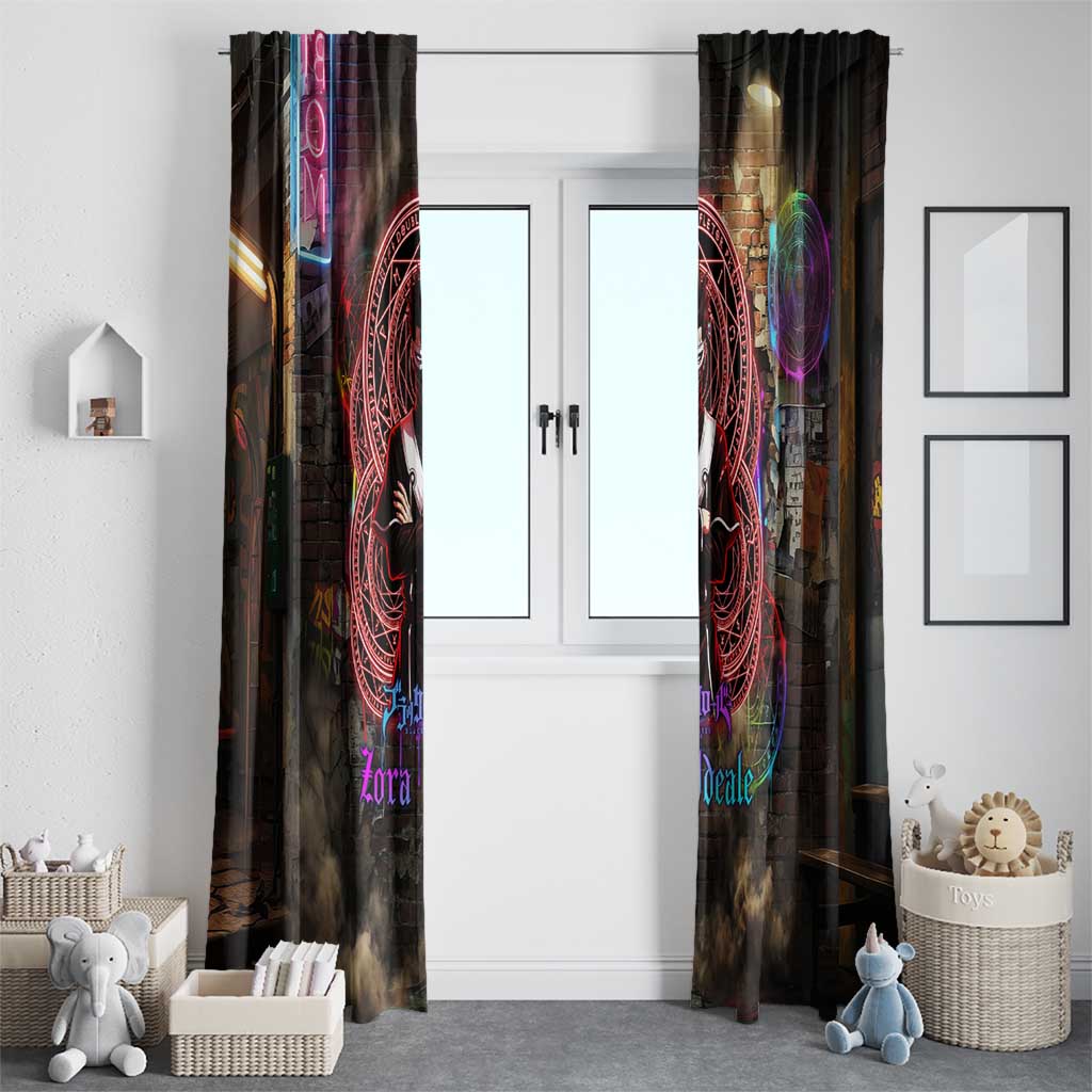 Zara Ideale Black Clover Window Curtain Graffiti Magic Circle Style with Urban Grunge Aesthetic