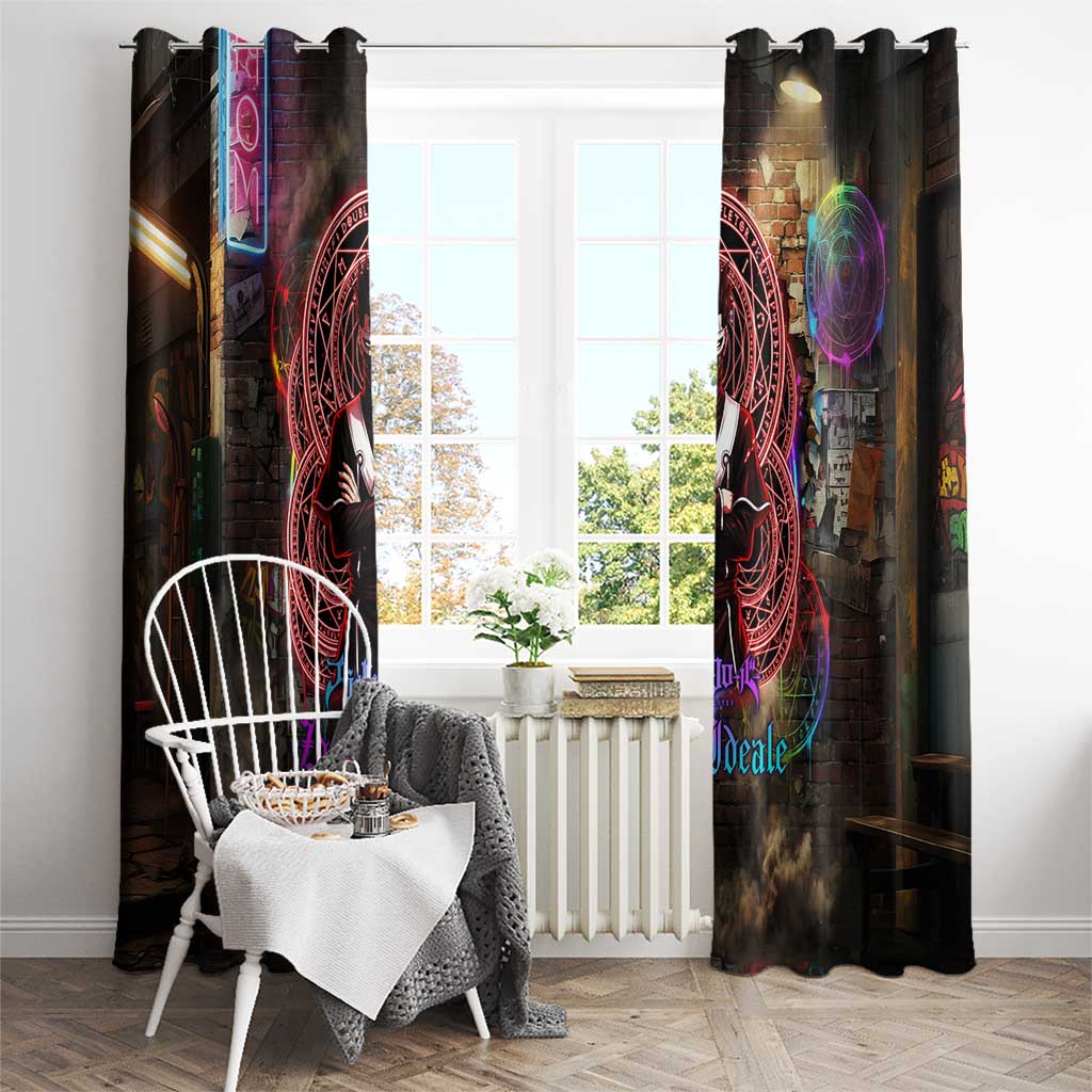 Zara Ideale Black Clover Window Curtain Graffiti Magic Circle Style with Urban Grunge Aesthetic