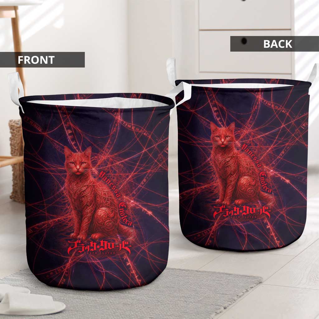 Vanessa Enoteca Black Clover Laundry Basket Arcane Thread Magic Style with Mystic Red Cat Motif