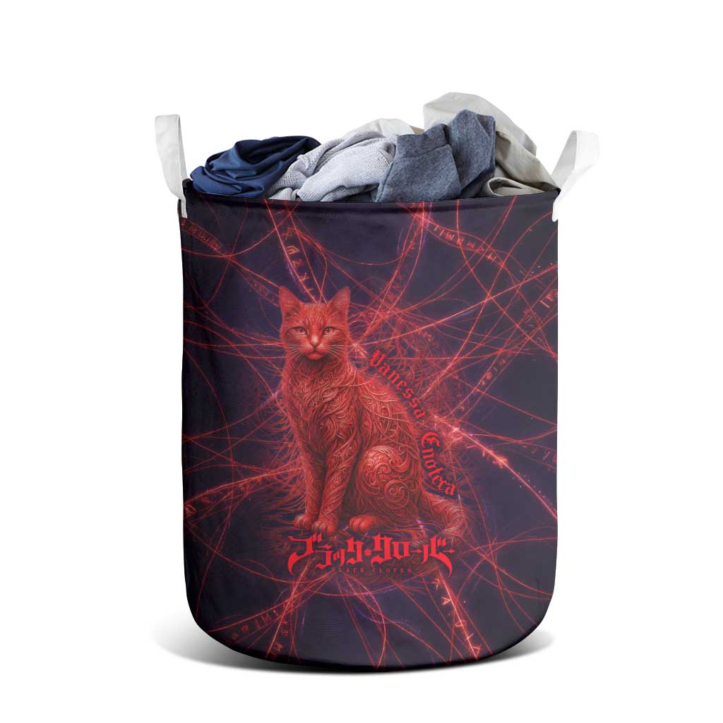 Vanessa Enoteca Black Clover Laundry Basket Arcane Thread Magic Style with Mystic Red Cat Motif