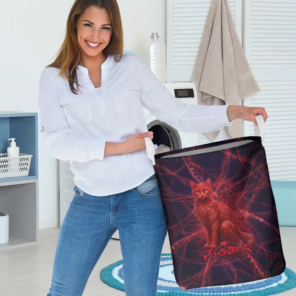 Vanessa Enoteca Black Clover Laundry Basket Arcane Thread Magic Style with Mystic Red Cat Motif