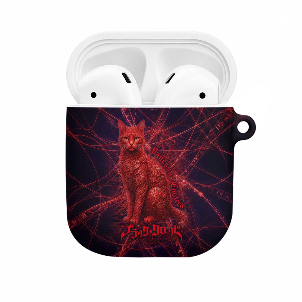 Vanessa Enoteca Black Clover AirPods Case Arcane Thread Magic Style with Mystic Red Cat Motif