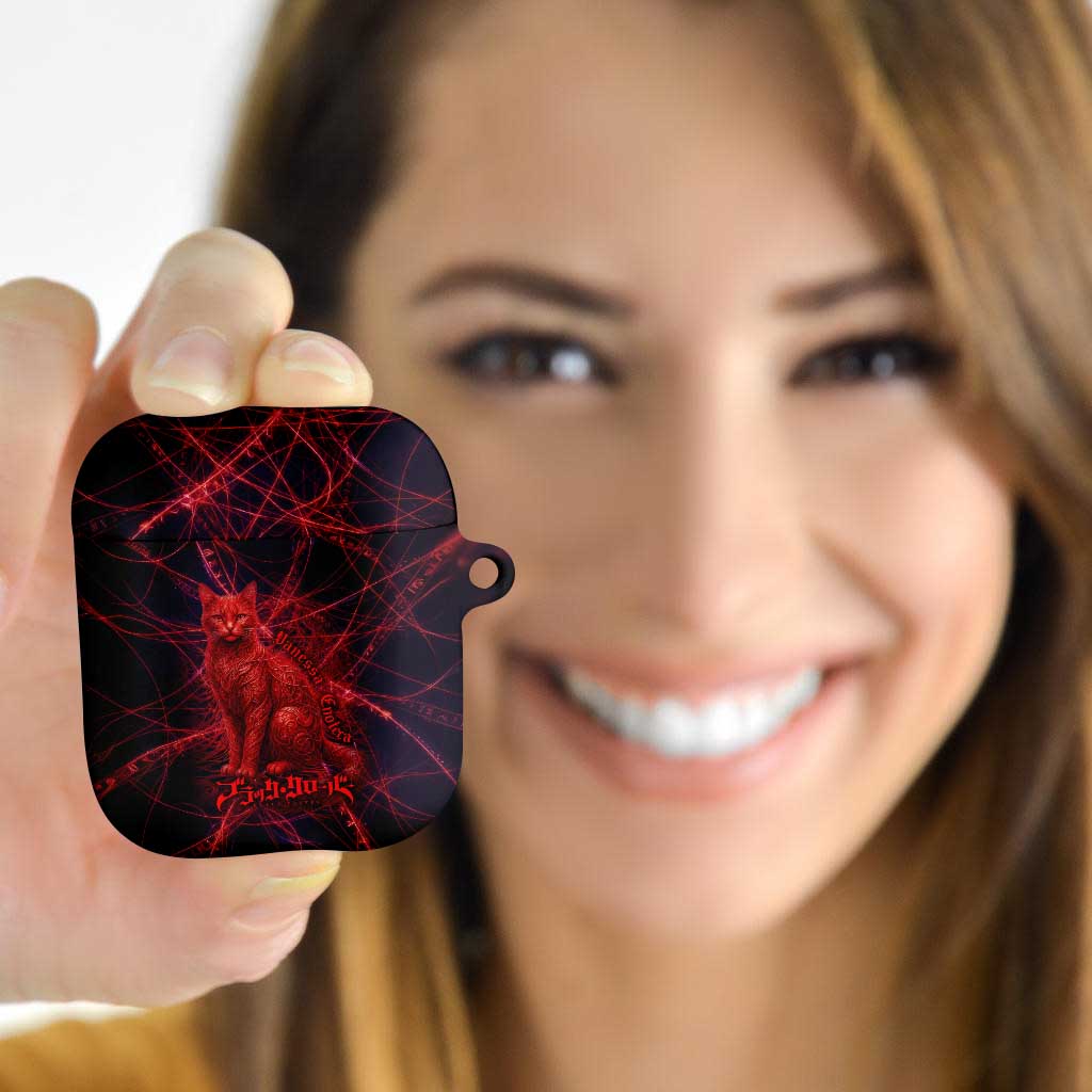 Vanessa Enoteca Black Clover AirPods Case Arcane Thread Magic Style with Mystic Red Cat Motif