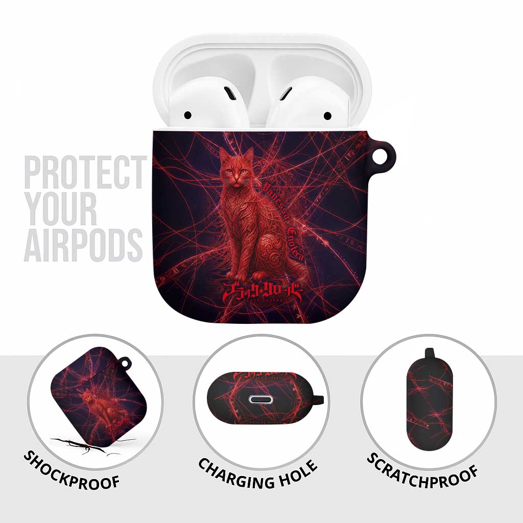Vanessa Enoteca Black Clover AirPods Case Arcane Thread Magic Style with Mystic Red Cat Motif