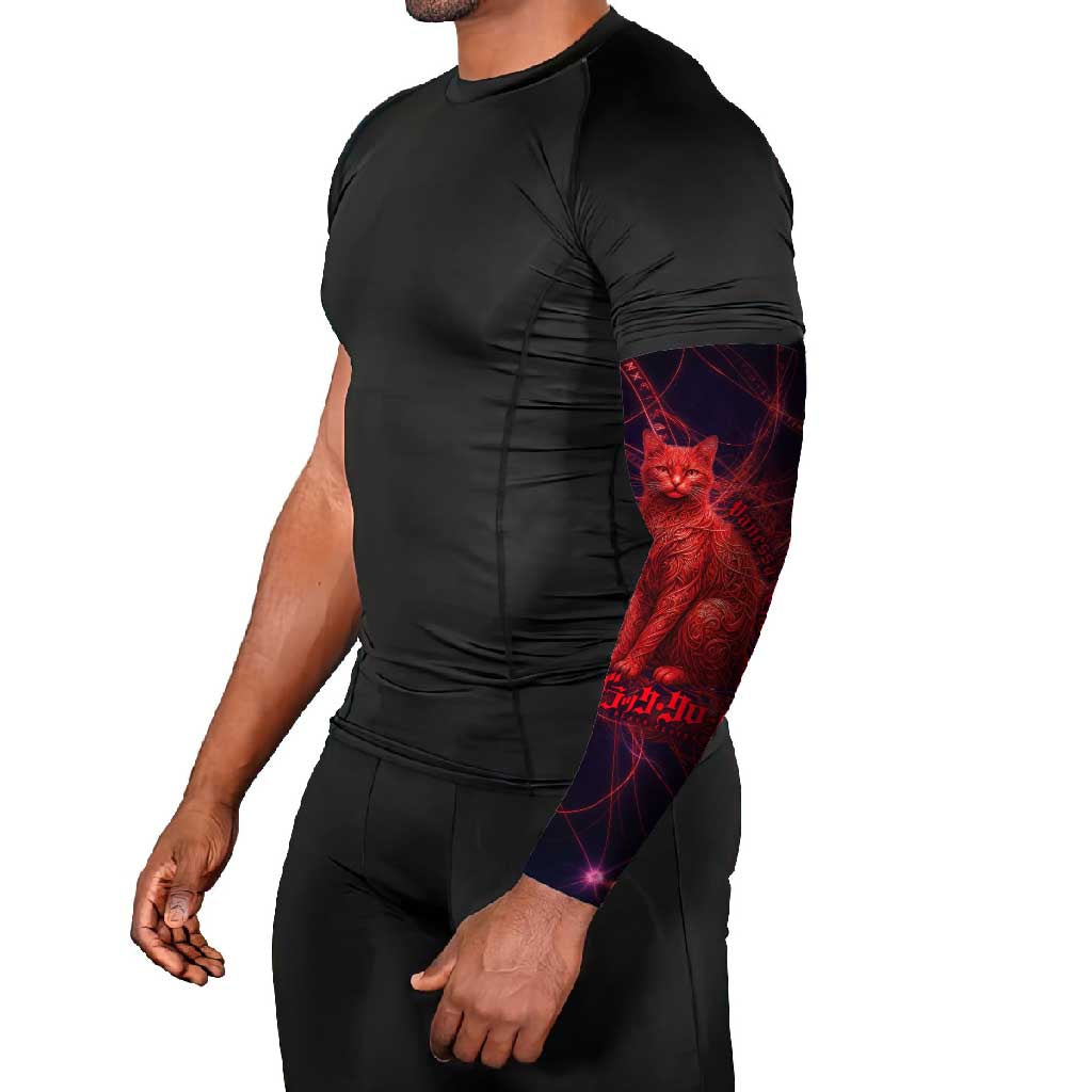 Vanessa Enoteca Black Clover Arm Sleeves Arcane Thread Magic Style with Mystic Red Cat Motif